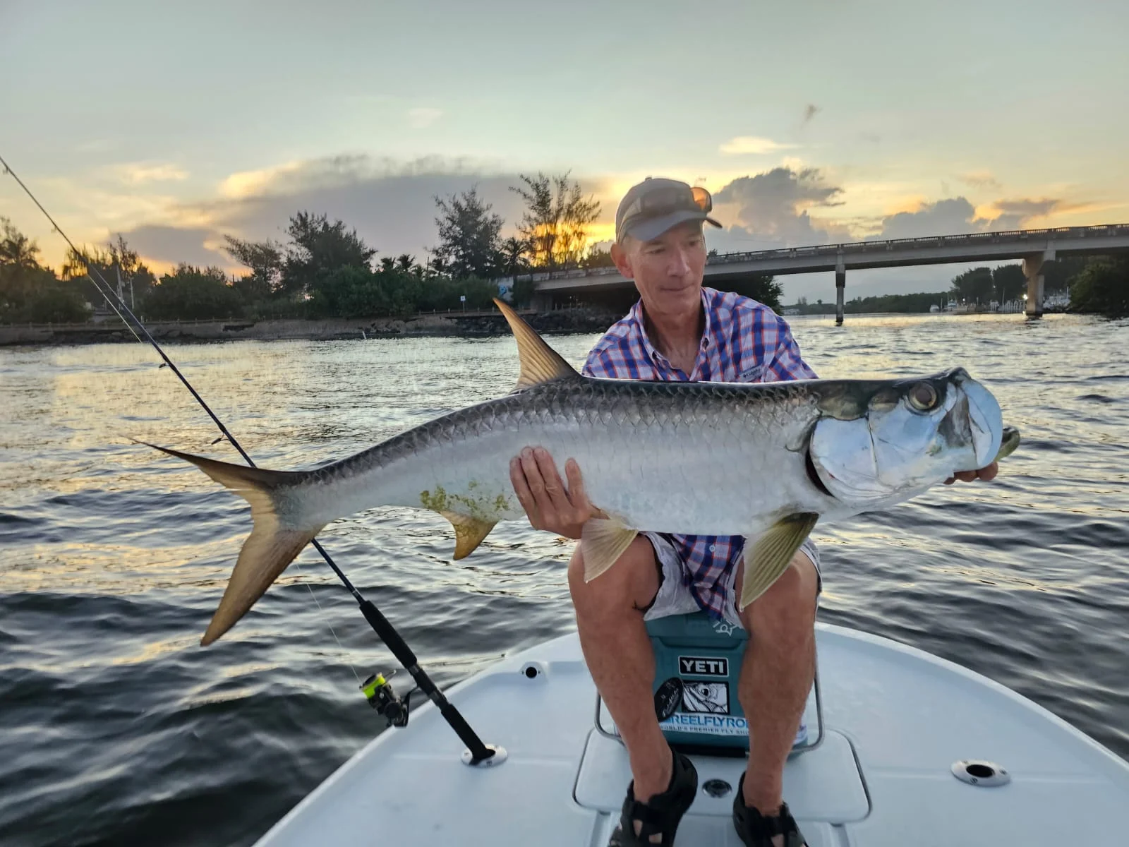 Golden-hour tarpon catch on Laguna San José