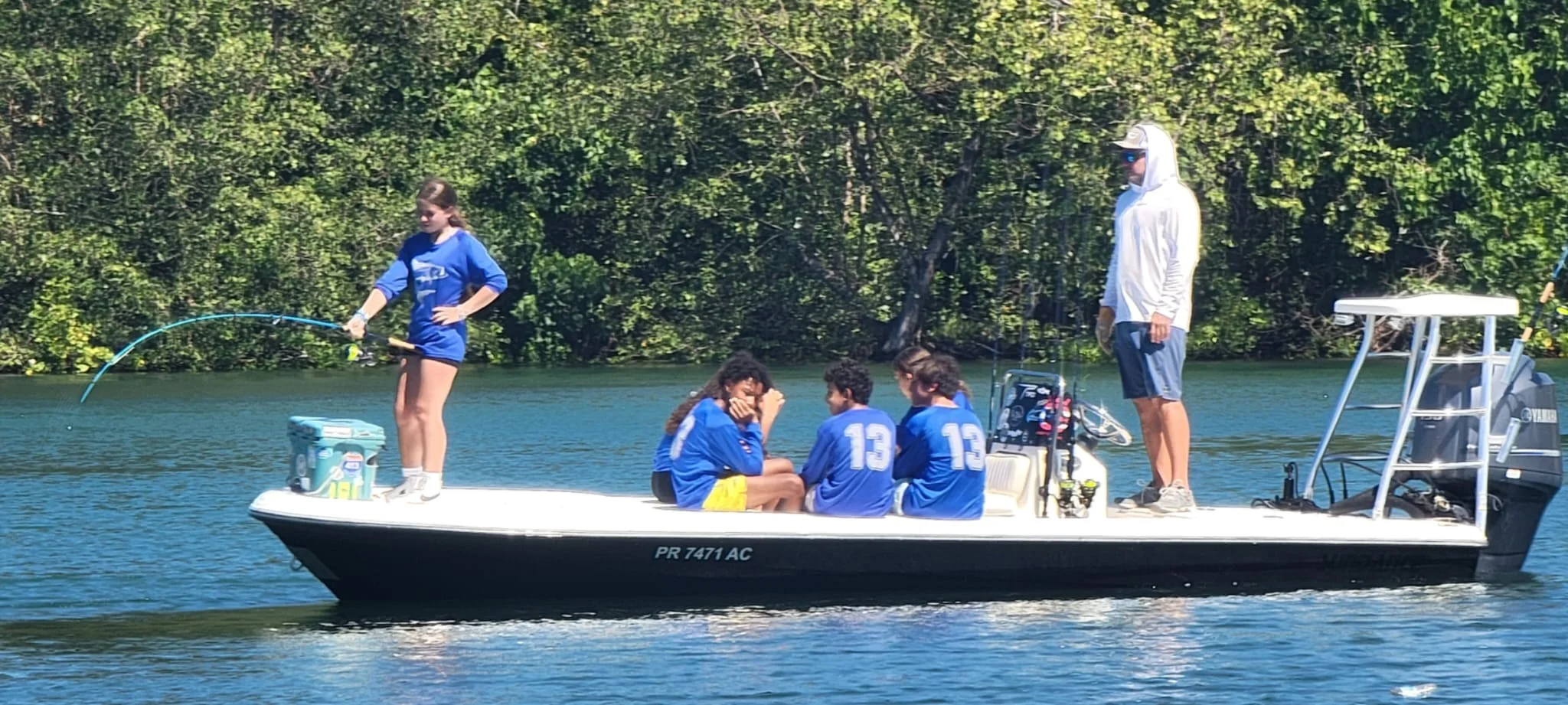 Group of guests aboard a Reel Addiction charter